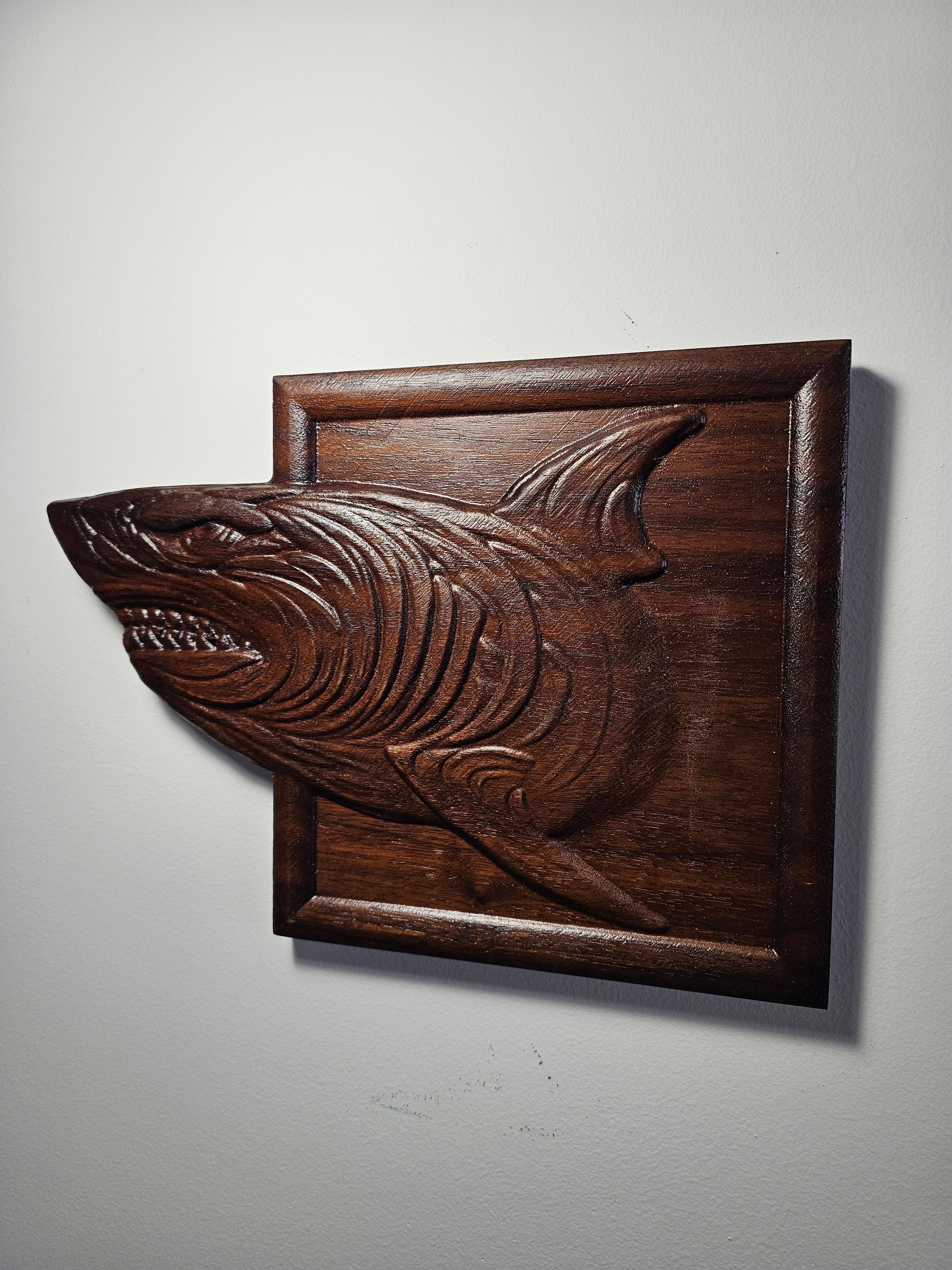 Great White Shark Wood Wall Art