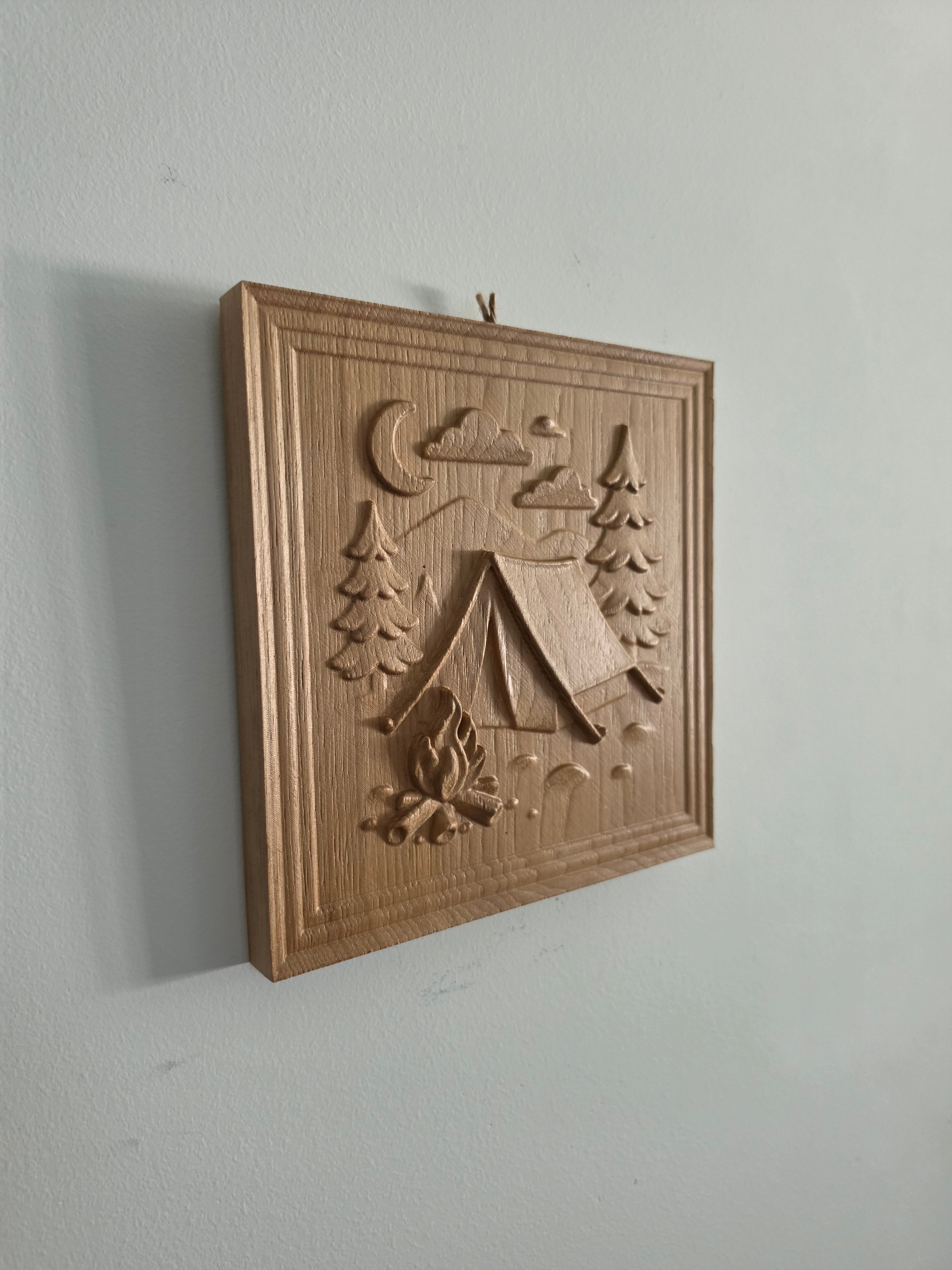 Campfire & Tent Wood Wall Art