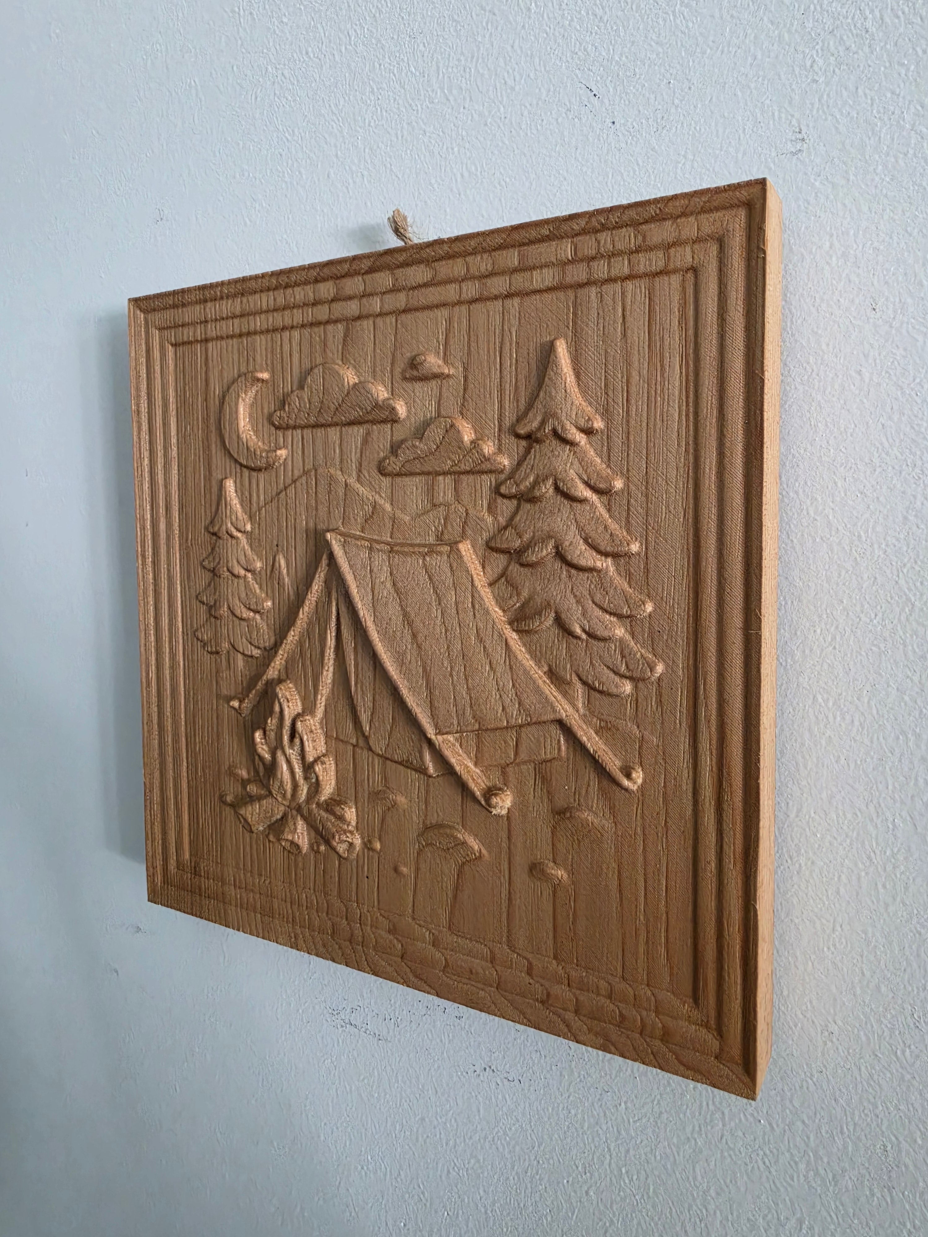 Campfire & Tent Wood Wall Art