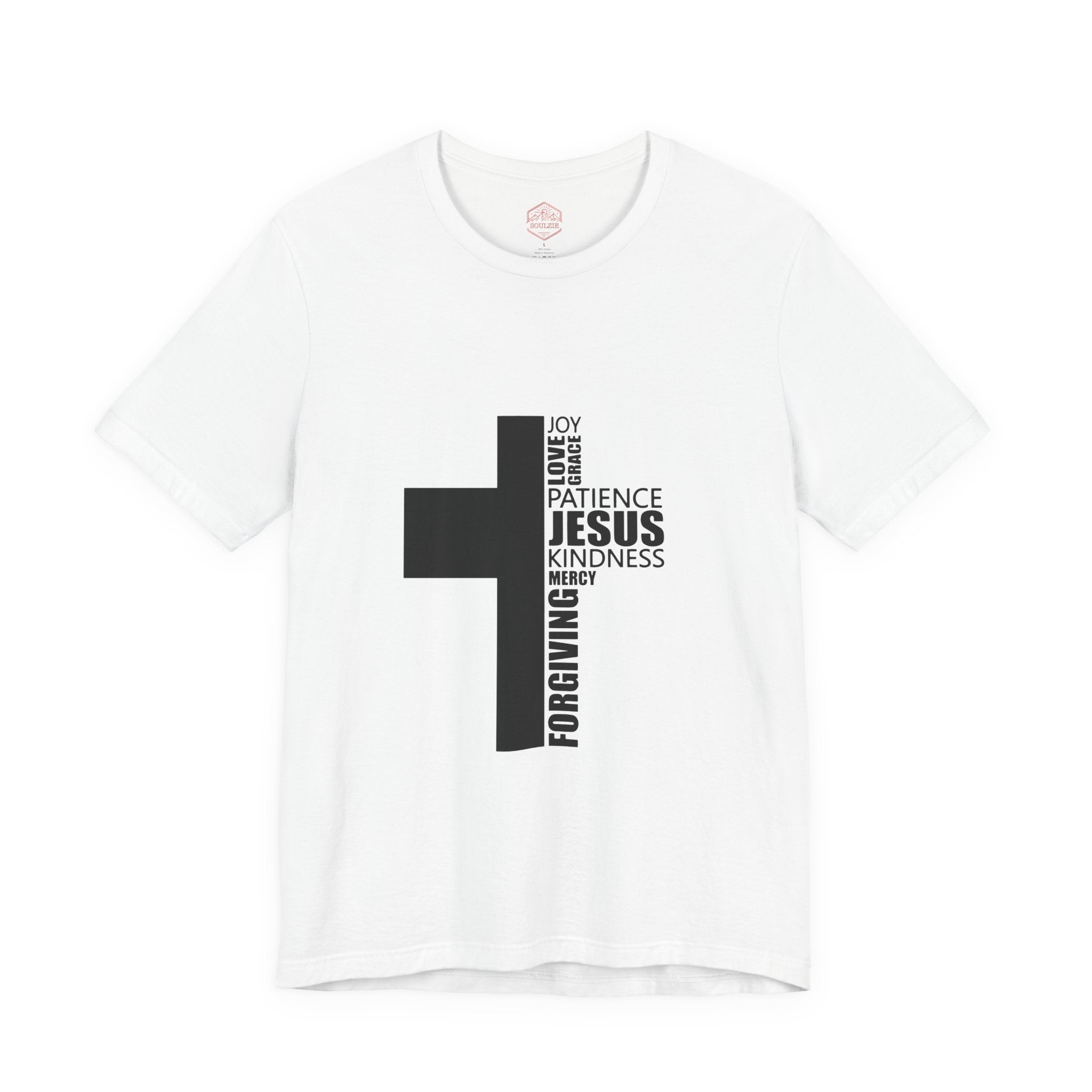 Christian Cross Word Cloud T‑Shirt — Jesus, Forgiving, Kindness Faith Tee