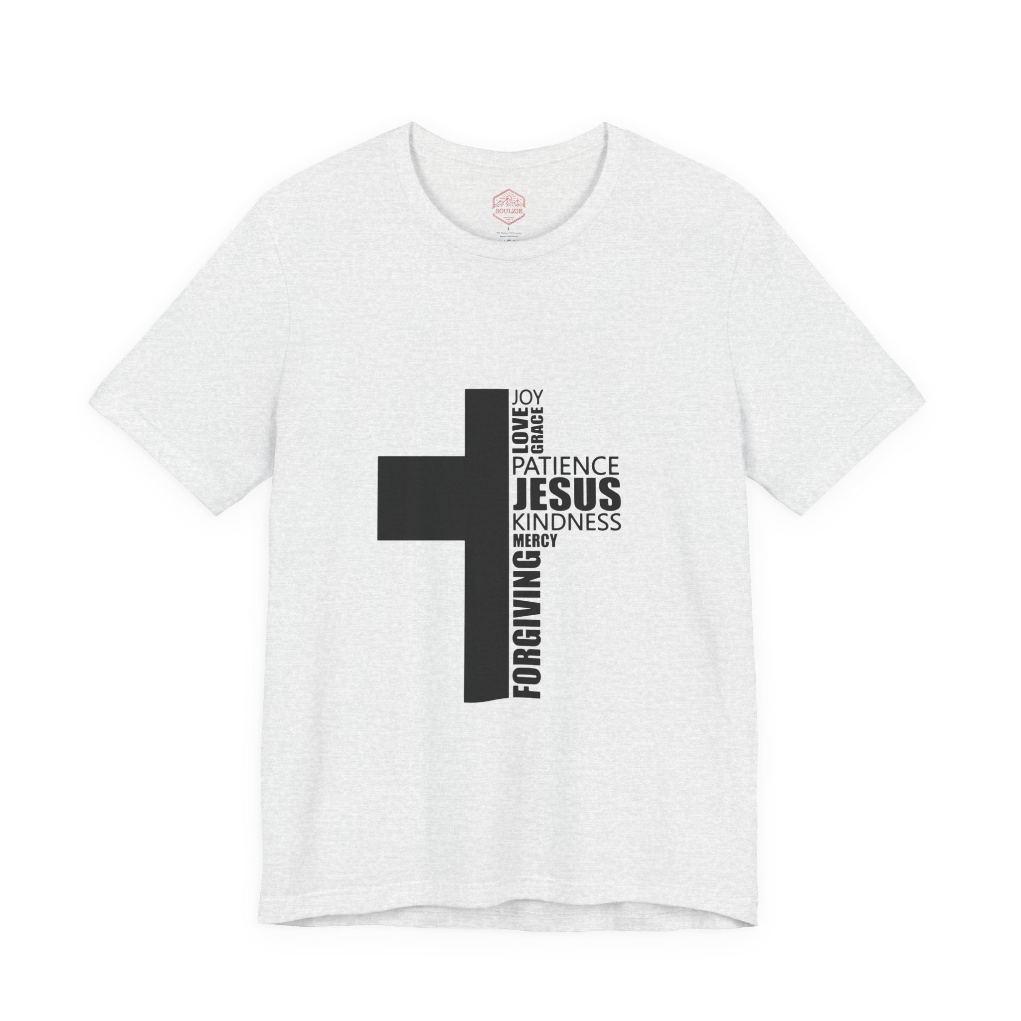 Christian Cross Word Cloud T‑Shirt — Jesus, Forgiving, Kindness Faith Tee