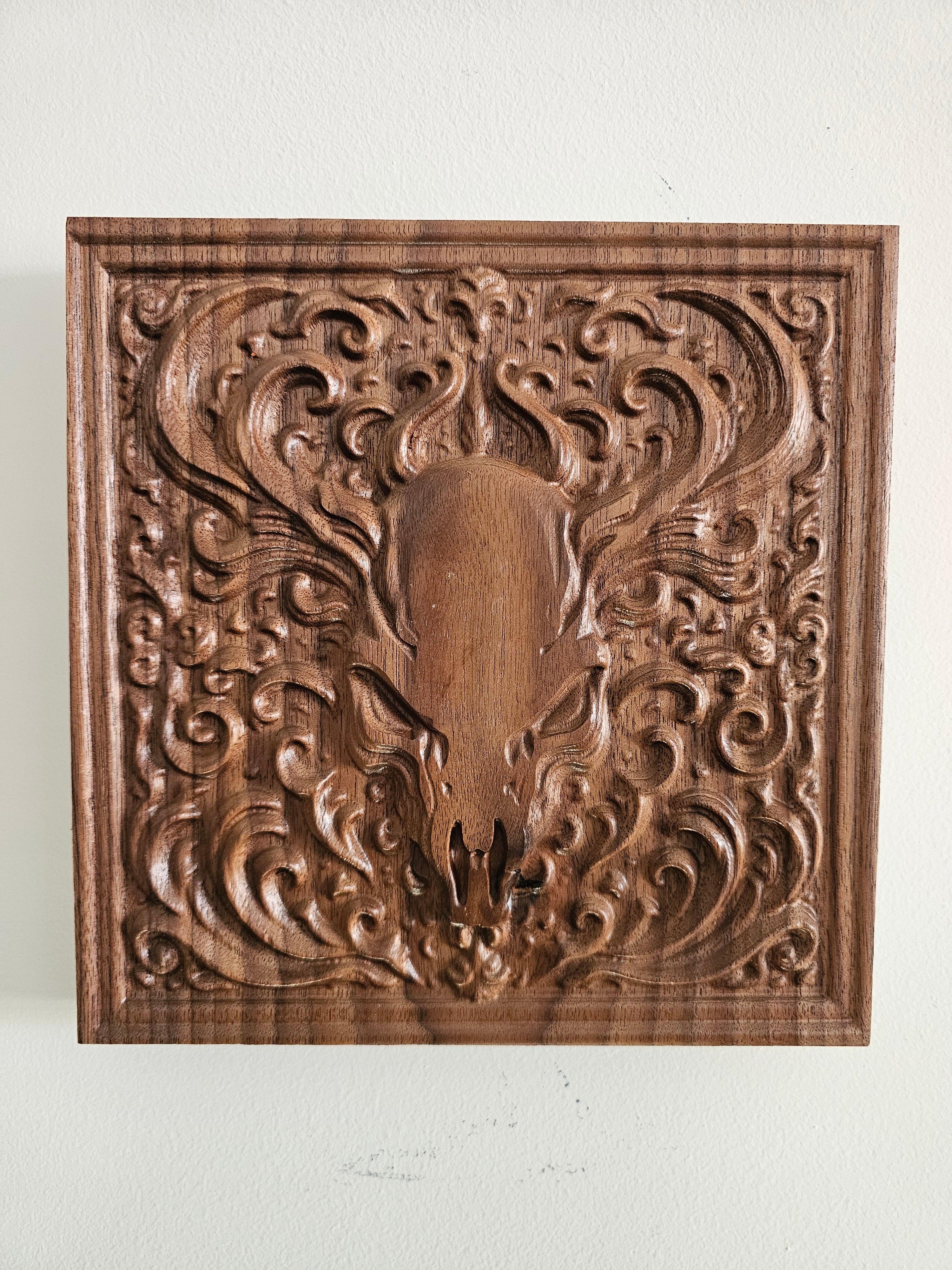 Cow Skull Wood Wall Art