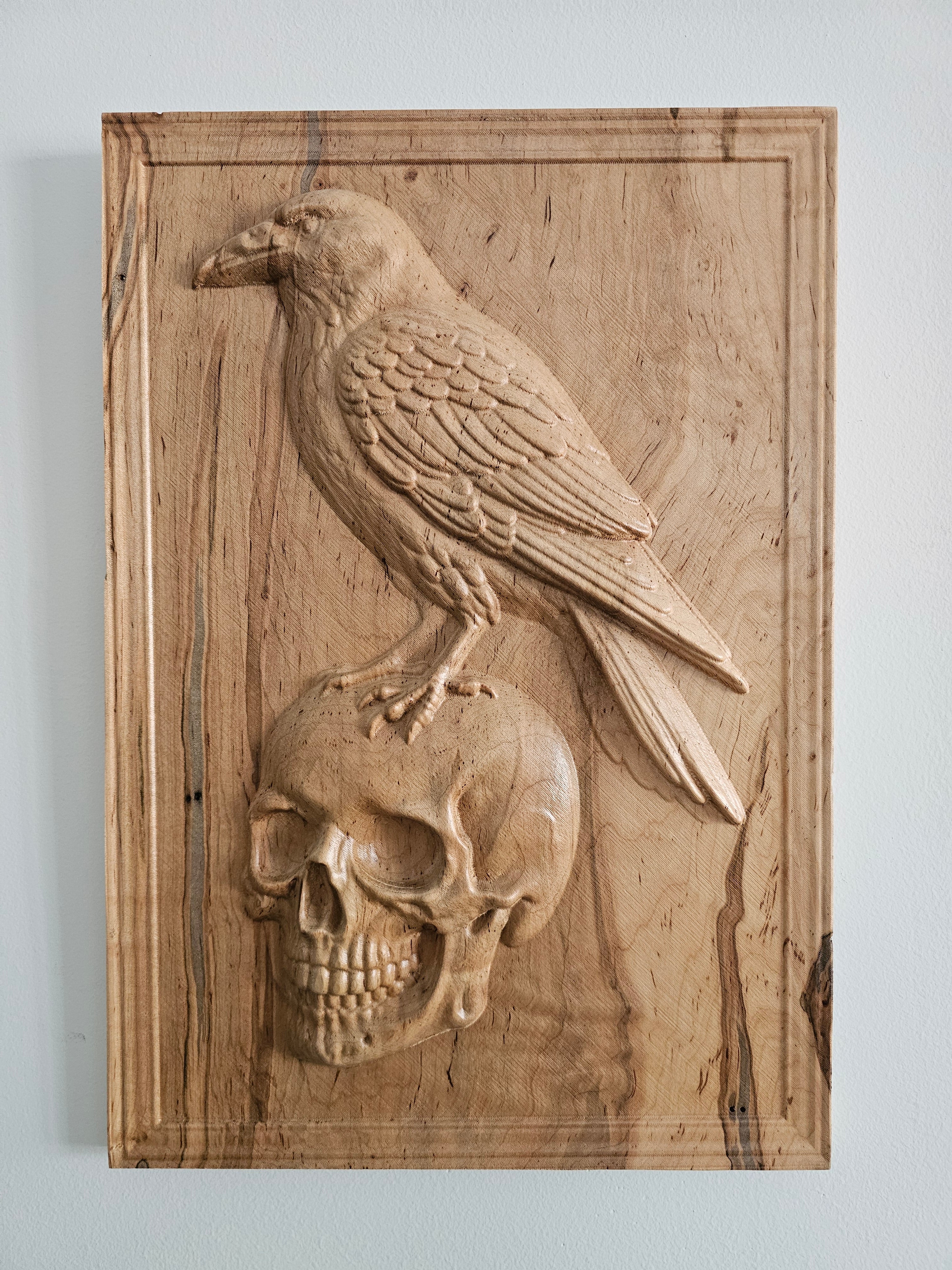 Raven & Skull Wood Wall Art