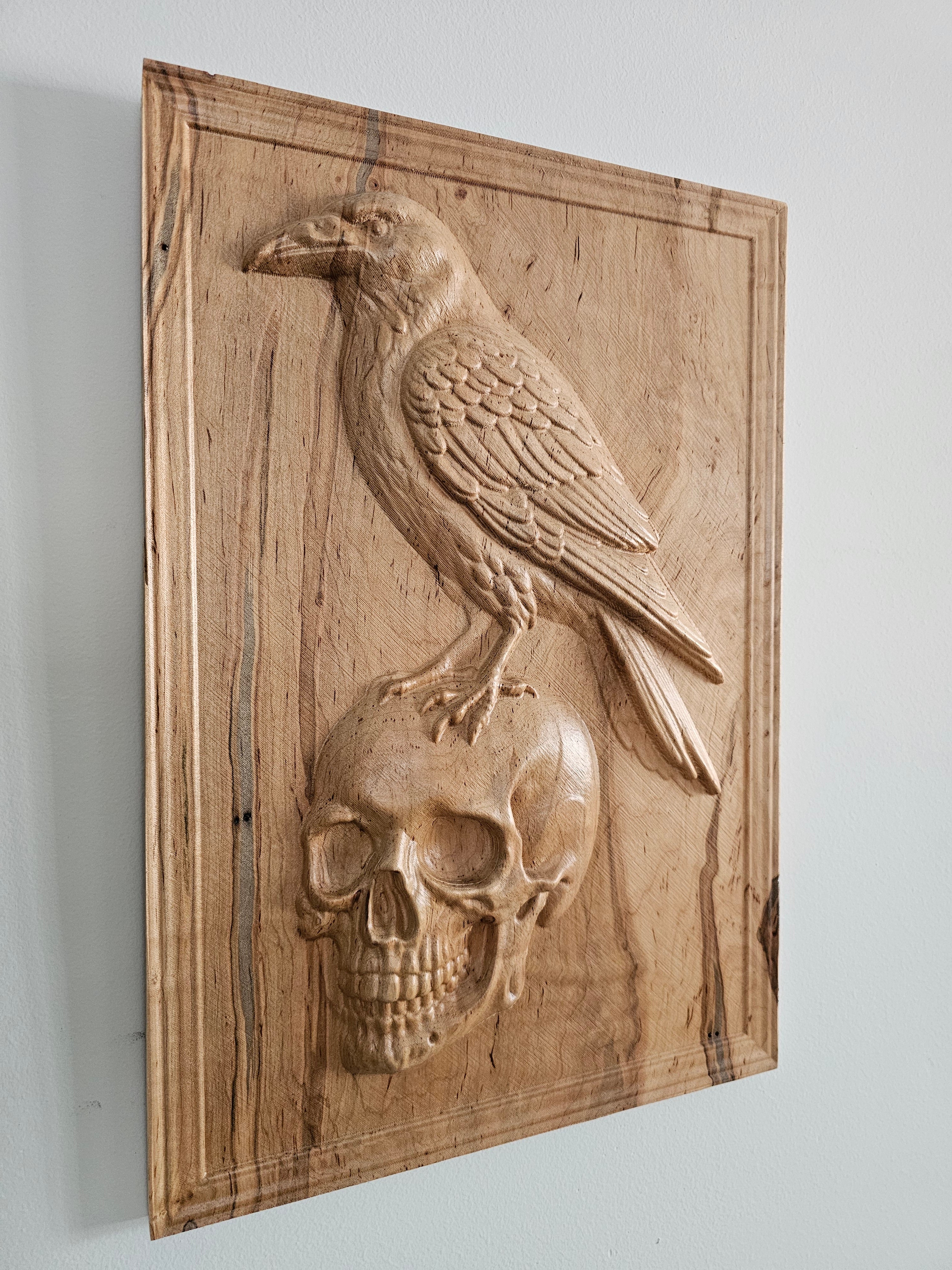 Raven & Skull Wood Wall Art