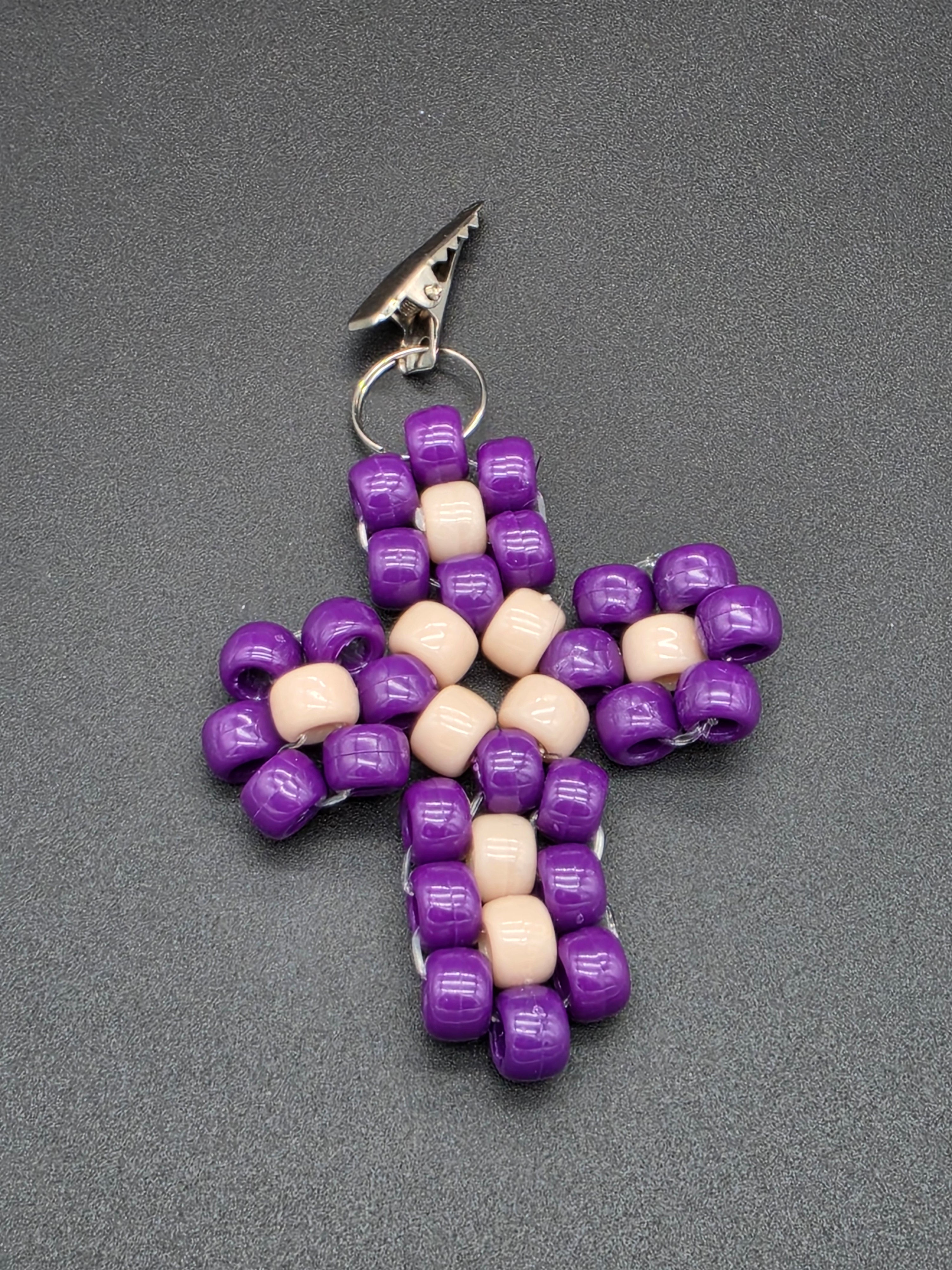 Purple Cross Kandi Clip