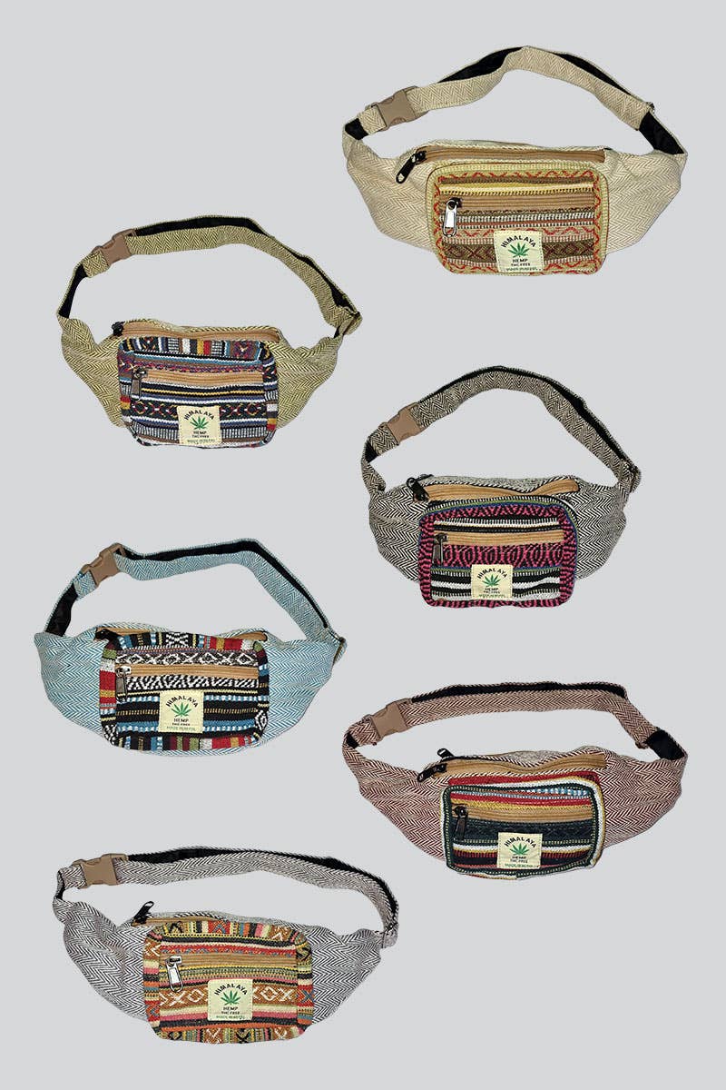 Hemp Tribal Stripe Fanny Pack – Boho Belt Bag