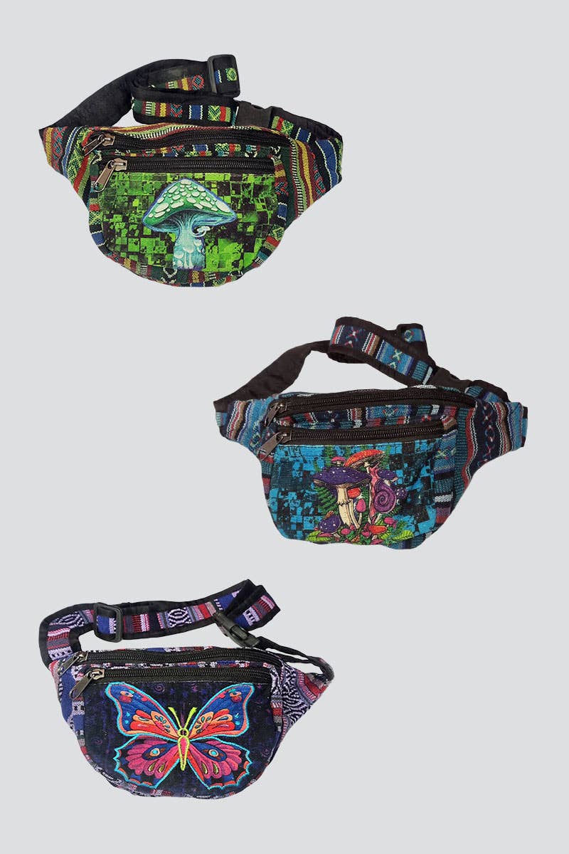Psychedelic Print Fanny Pack – Boho Festival Belt Bag